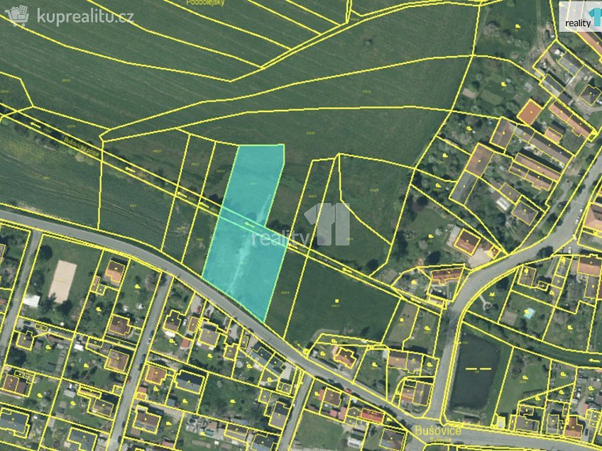 Prodej  stavebního pozemku 3737 m^2 Bušovice, Bušovice 