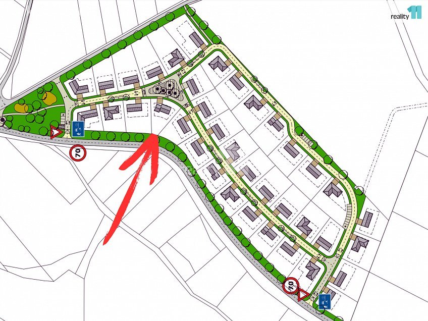 Prodej  stavebního pozemku 918 m^2 Želiv, Želiv 