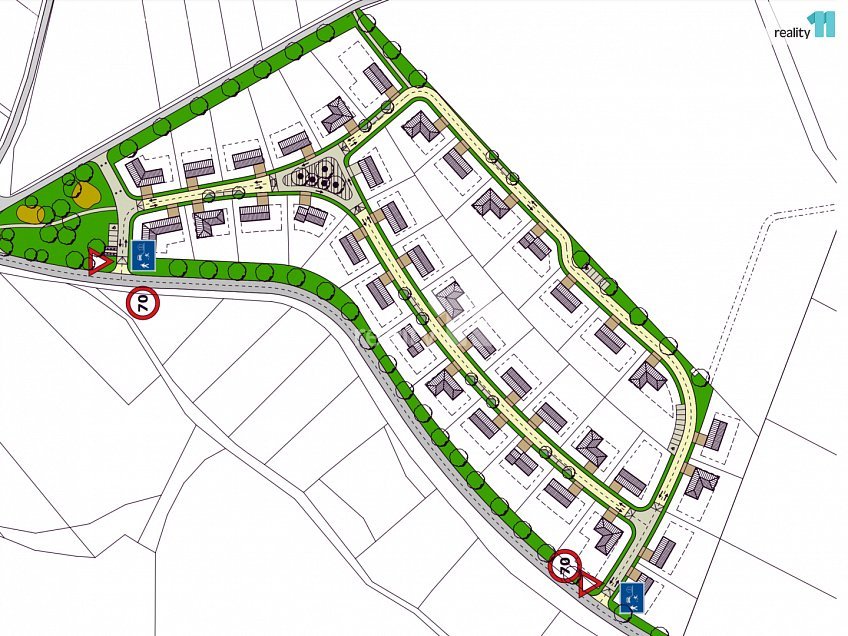 Prodej  stavebního pozemku 1211 m^2 Želiv, Želiv 