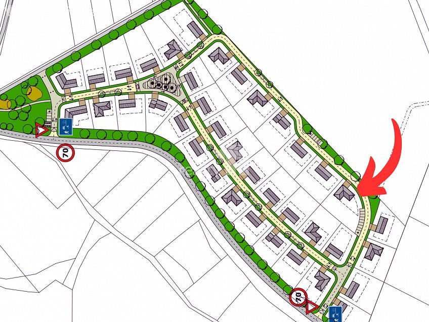 Prodej  stavebního pozemku 1211 m^2 Želiv, Želiv 