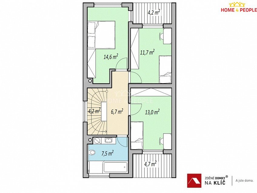 Prodej  domu na klíč 123 m^2 Pampelišková, Zlín 
