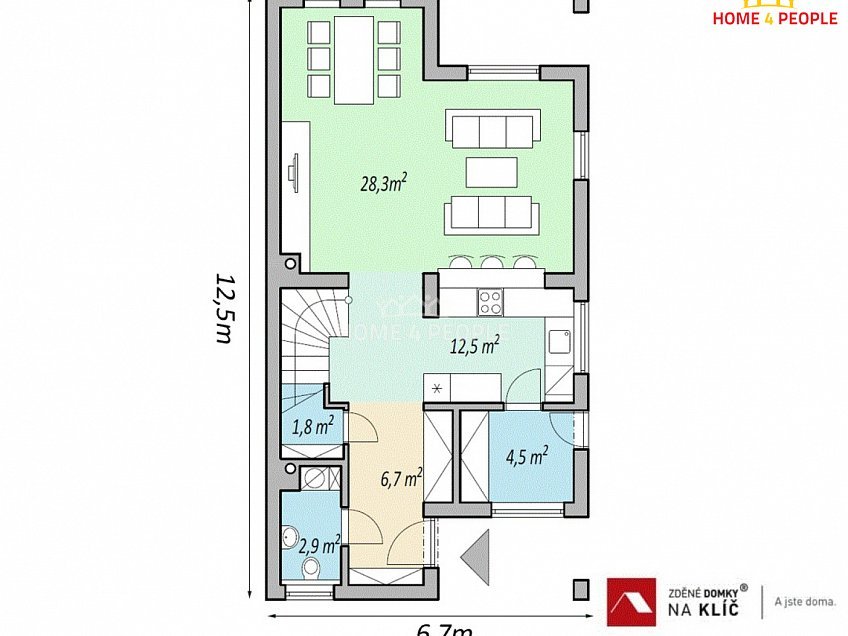 Prodej  domu na klíč 123 m^2 Pampelišková, Zlín 