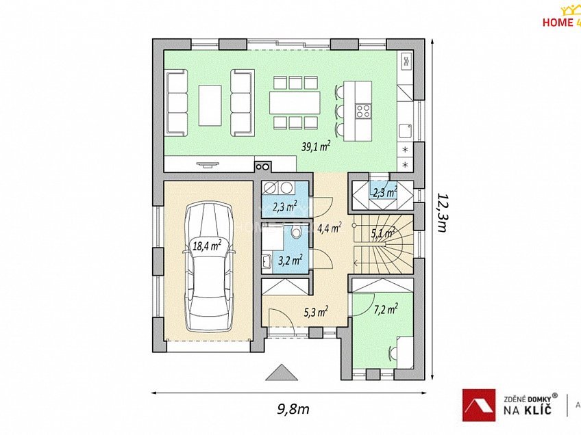 Prodej  domu na klíč 149 m^2 Nivy II, Zlín 