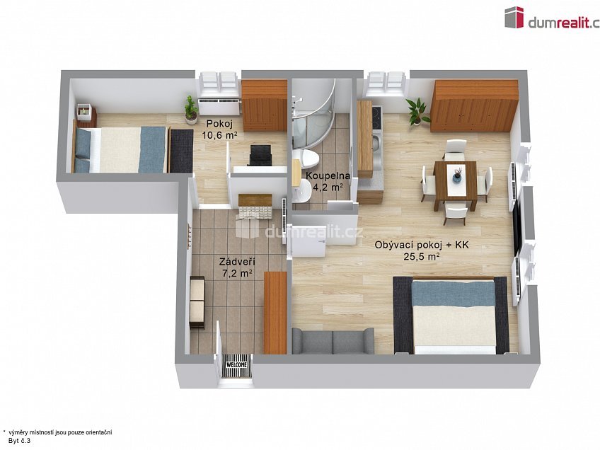 Prodej bytu 2+kk 47 m^2 Merklín, Merklín 