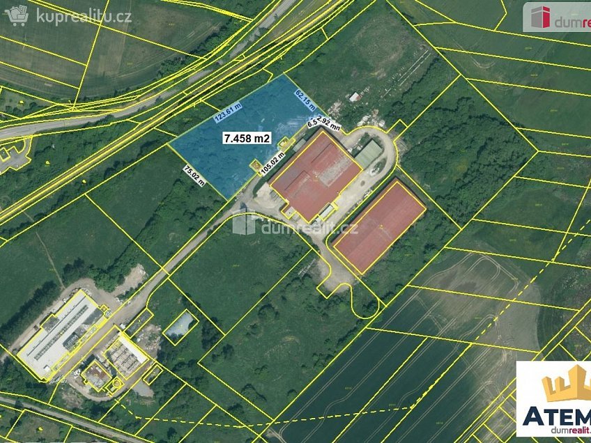 Prodej  stavebního pozemku 7331 m^2 Tírenská, Bavorov 