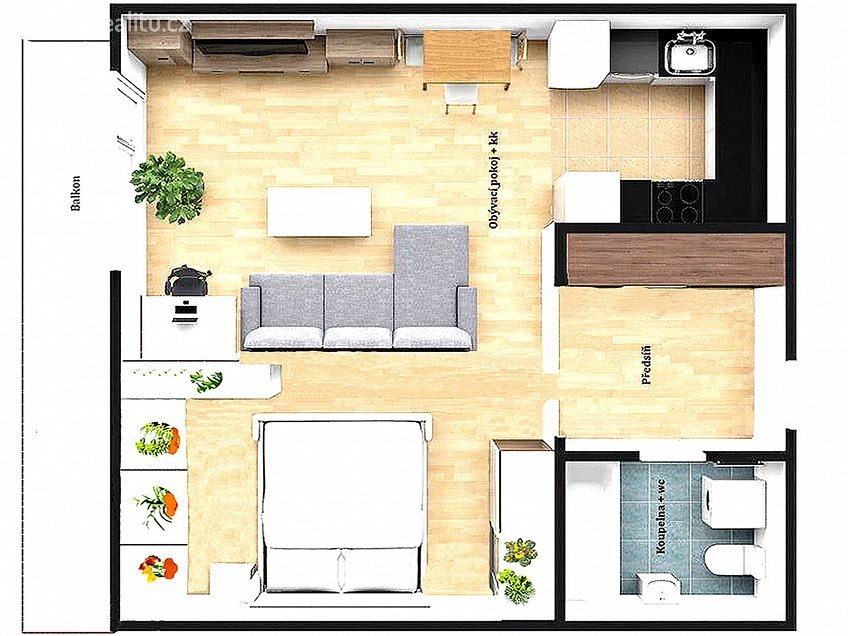 Pronájem bytu 1+kk 43 m^2 Brno, Hor.Heršpice, ul. Jižní, Brno 61900