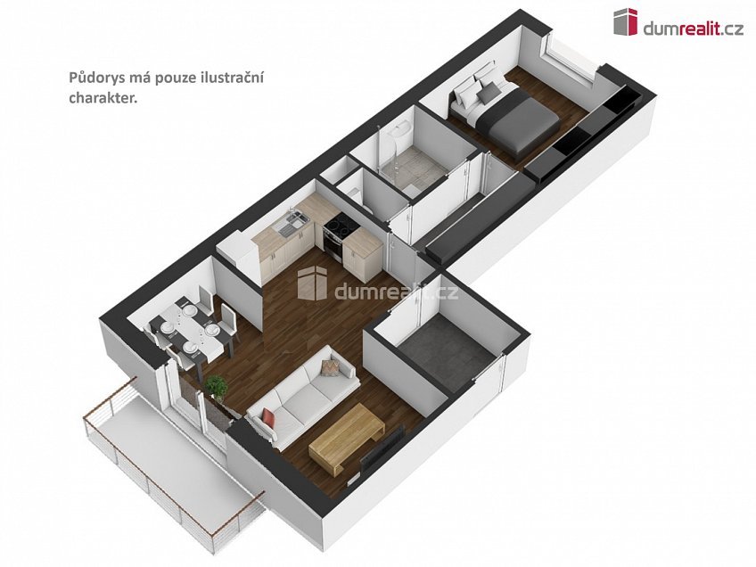 Pronájem bytu 2+kk 56 m^2 Vyšenská, Český Krumlov 
