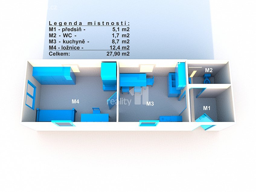 Prodej  rodinného domu 64 m^2 Skalička, Mšené-lázně 