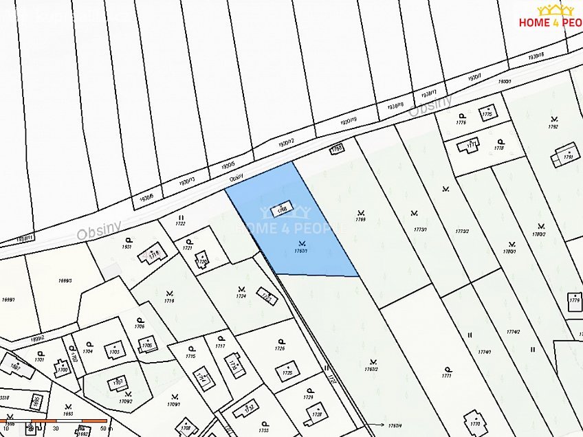 Prodej  pozemku 1285 m^2 Praha-Lipence, Praha-Lipence 