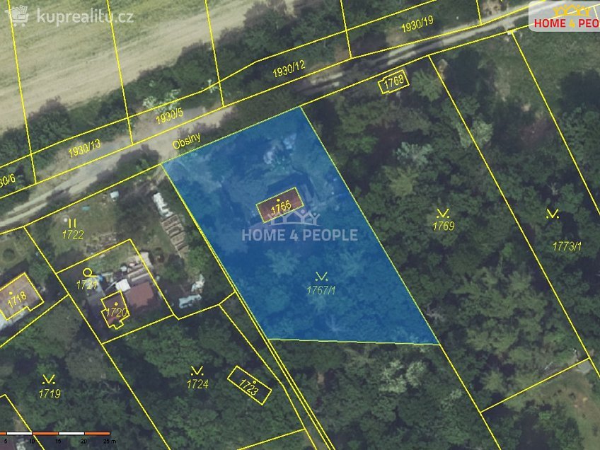 Prodej  pozemku 1285 m^2 Praha-Lipence, Praha-Lipence 