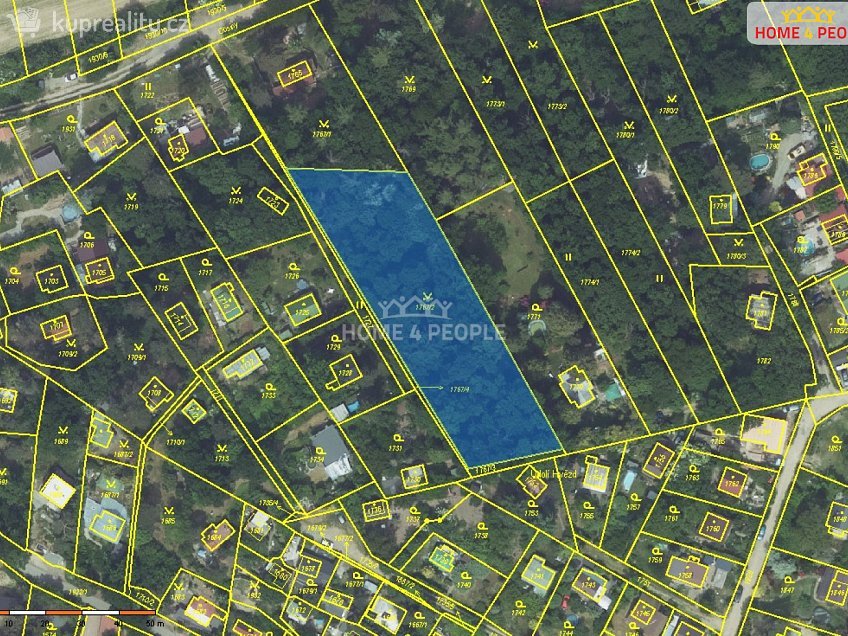 Prodej  zahrady 2442 m^2 Praha-Lipence, Praha-Lipence 