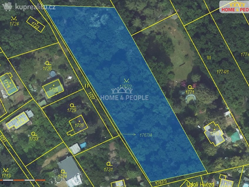 Prodej  zahrady 2442 m^2 Praha-Lipence, Praha-Lipence 