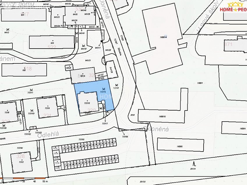 Prodej  pozemku 526 m^2 Skloněná, Praha 9 