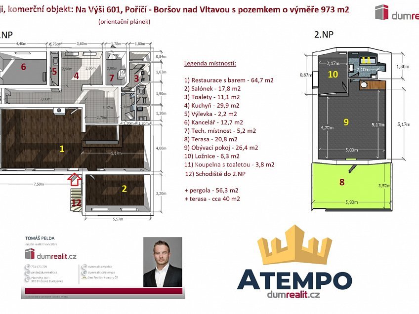 Prodej  restauračního zařízení 297 m^2 Na Výši, Boršov nad Vltavou 