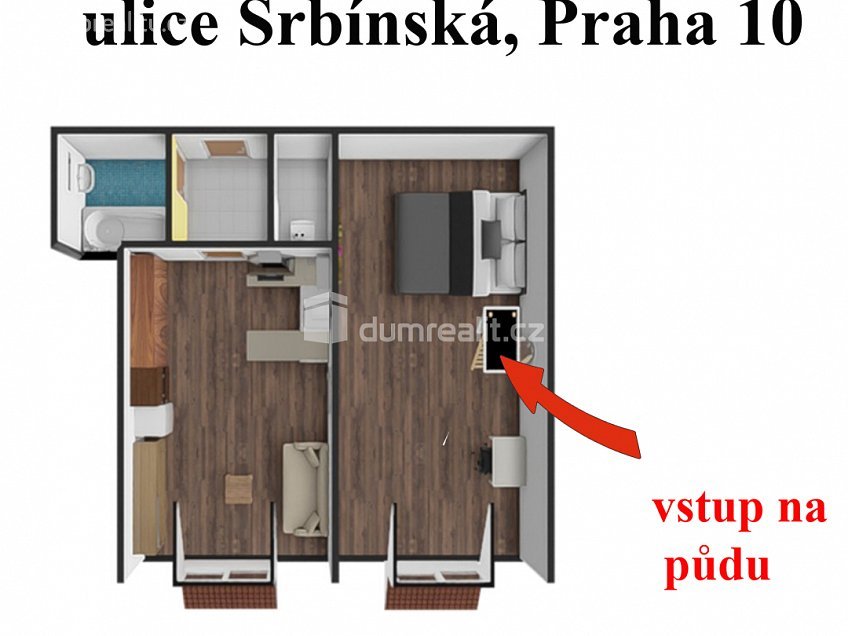 Prodej bytu 2+kk 43 m^2 Srbínská, Praha 10 