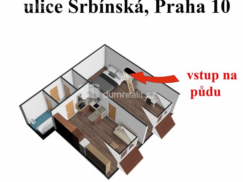 Prodej bytu 2+kk 43 m^2 Srbínská, Praha 10 