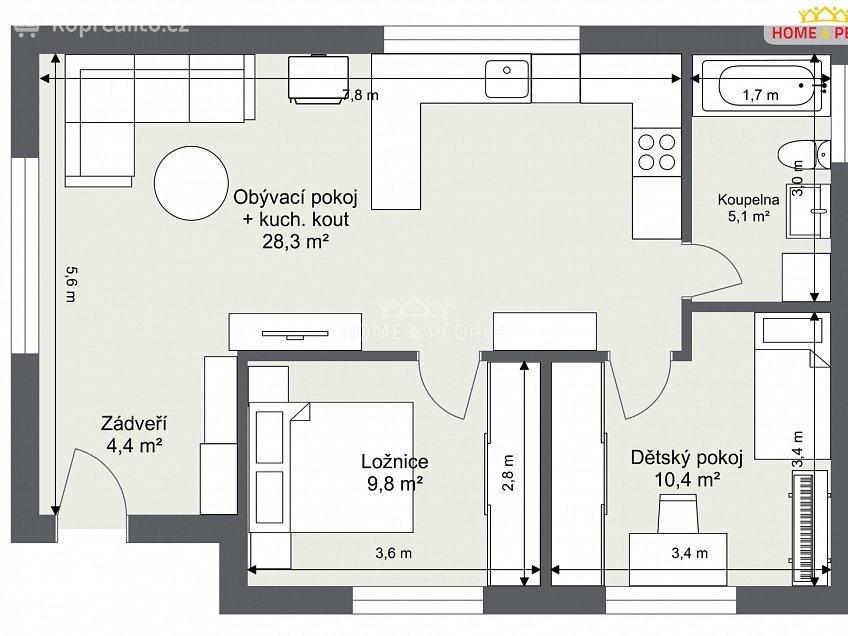 Prodej  chaty 58 m^2 B. Němcové, Káraný 