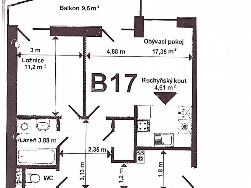 Prodej bytu 2+kk 53 m^2 Modletice, Modletice 
