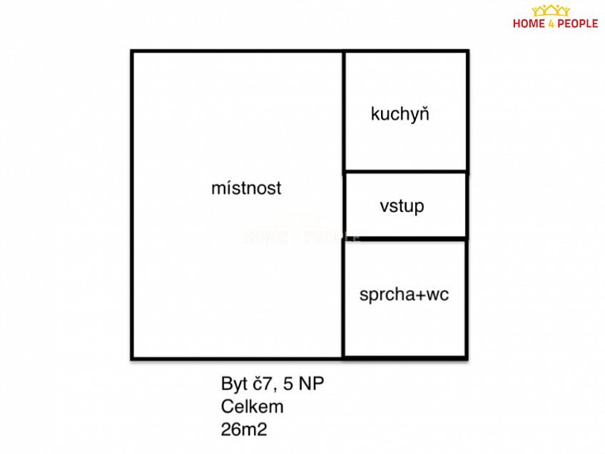 Pronájem bytu 1+1 26 m^2 Palackého třída, Brno 