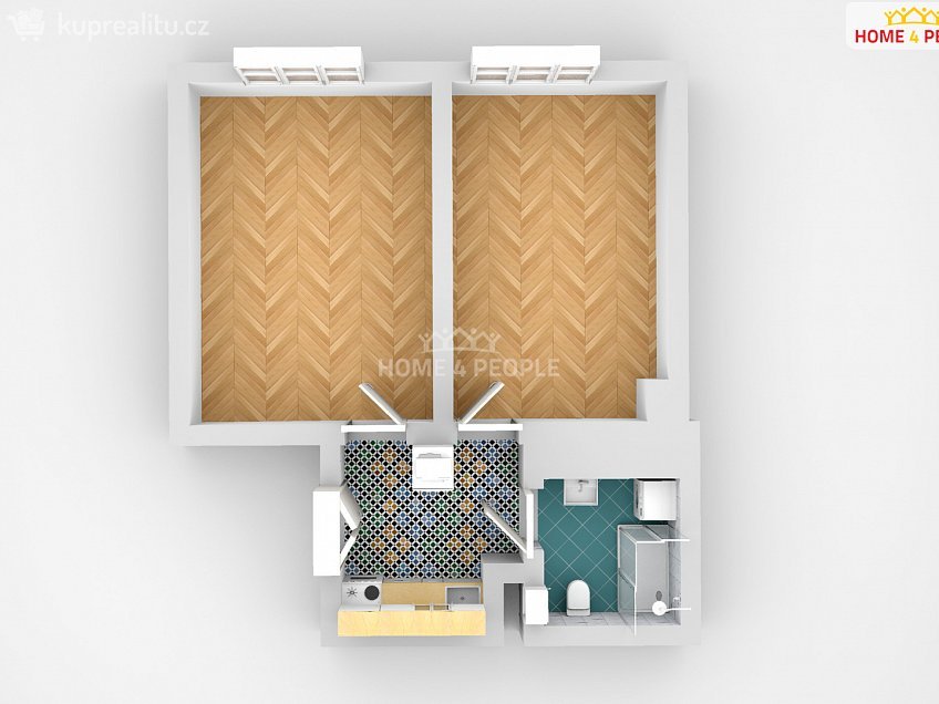 Pronájem bytu 2+1 48 m^2 Biskupcova, Praha 3 