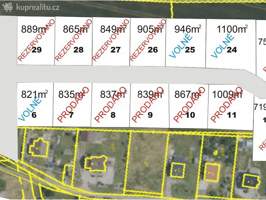 Prodej  stavebního pozemku 800 m^2 Na Čeperce, Bystřice 