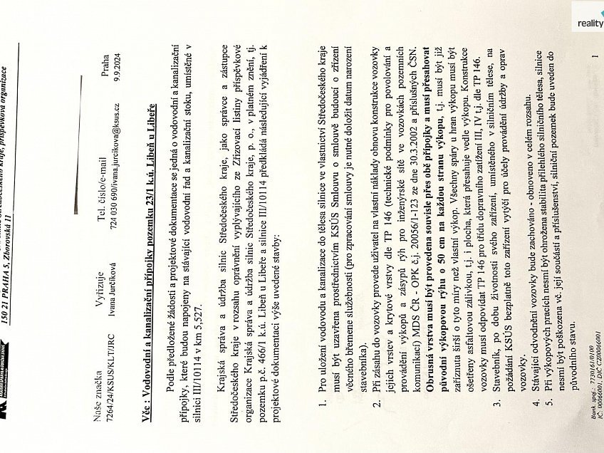 Prodej  stavebního pozemku 1725 m^2 Libeř, Libeř 