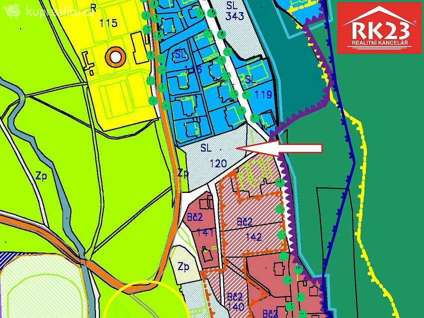 Prodej  stavebního pozemku 3377 m^2 Zeyerova, Mariánské Lázně 