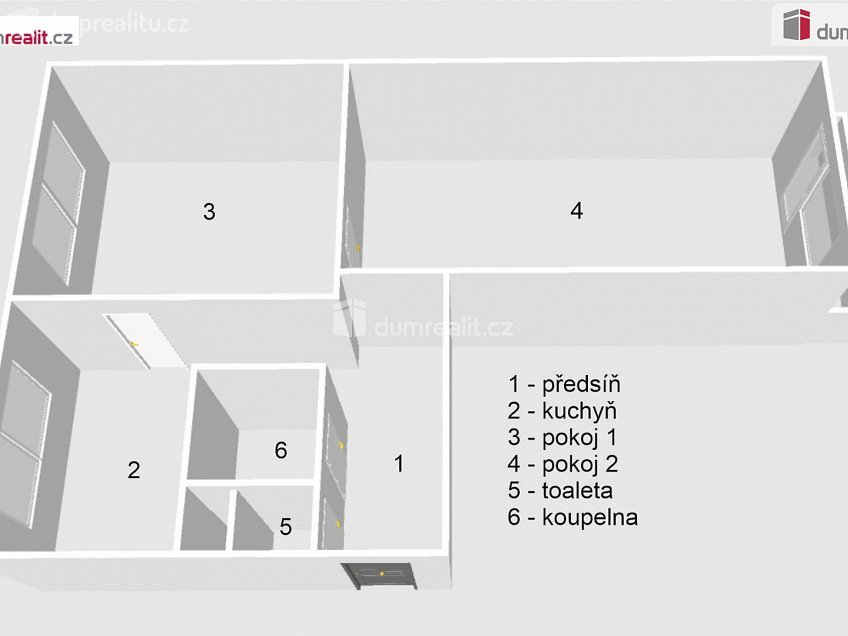 Prodej bytu 2+1 53 m^2 Bukovany, Bukovany 