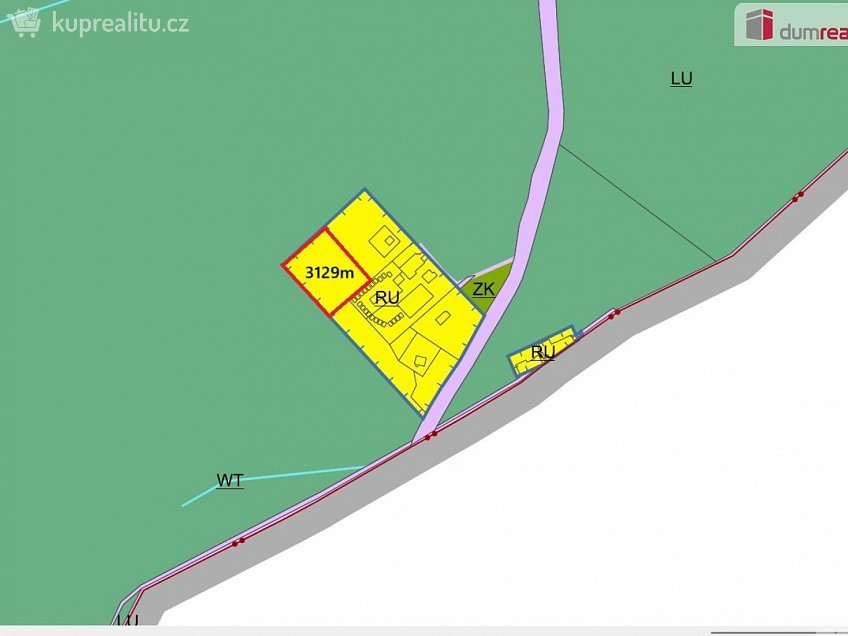 Prodej  stavebního pozemku 3129 m^2 Chvalčov, Chvalčov 