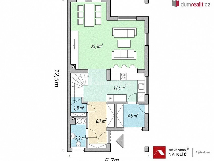 Prodej  domu na klíč 123 m^2 Pampelišková, Zlín 