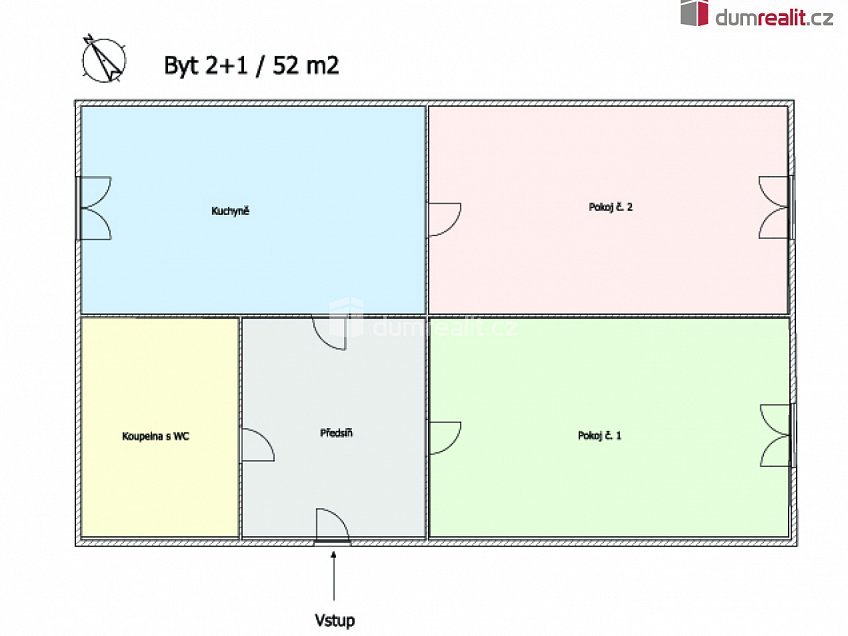 Pronájem bytu 2+1 52 m^2 Hálkova, Cheb 