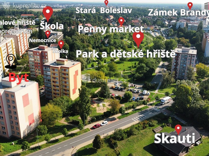 Pronájem bytu 3+1 70 m^2 Na vinici, Brandýs nad Labem-Stará Boleslav 