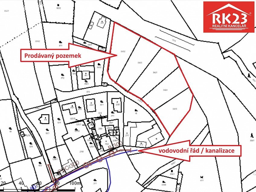 Prodej  stavebního pozemku 1315 m^2 Za Školou, Mariánské Lázně 