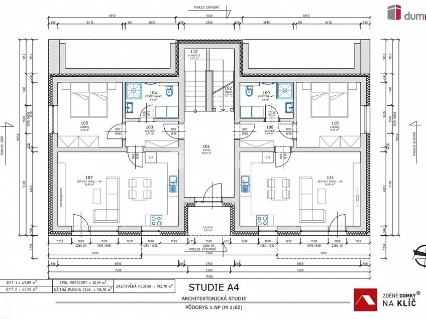 Prodej bytu 2+kk 48 m^2 Vítězství, Slušovice 