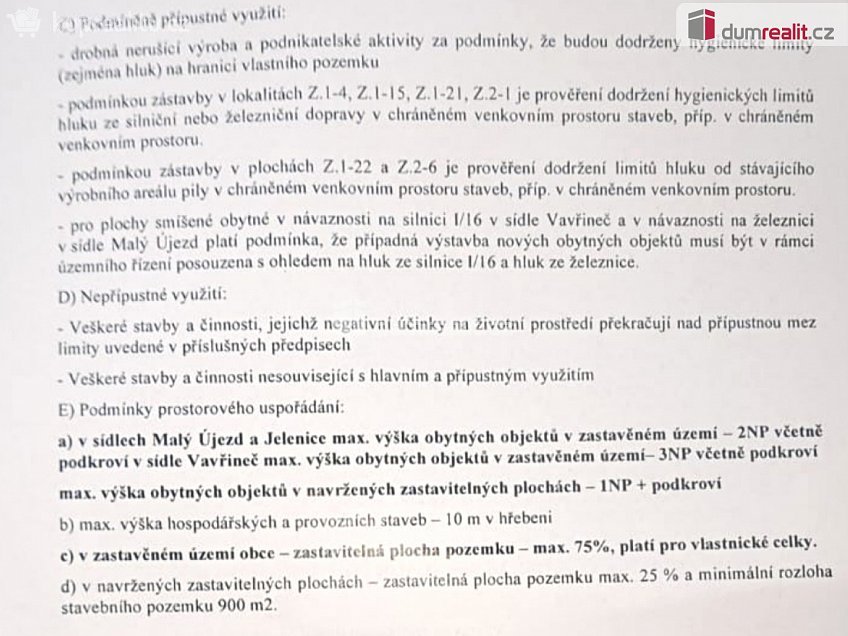 Prodej  stavebního pozemku 1335 m^2 Malý Újezd, Malý Újezd 