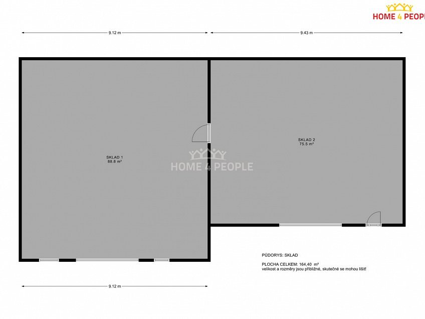 Pronájem  skladu 170 m^2 Vídeňská, Brno 