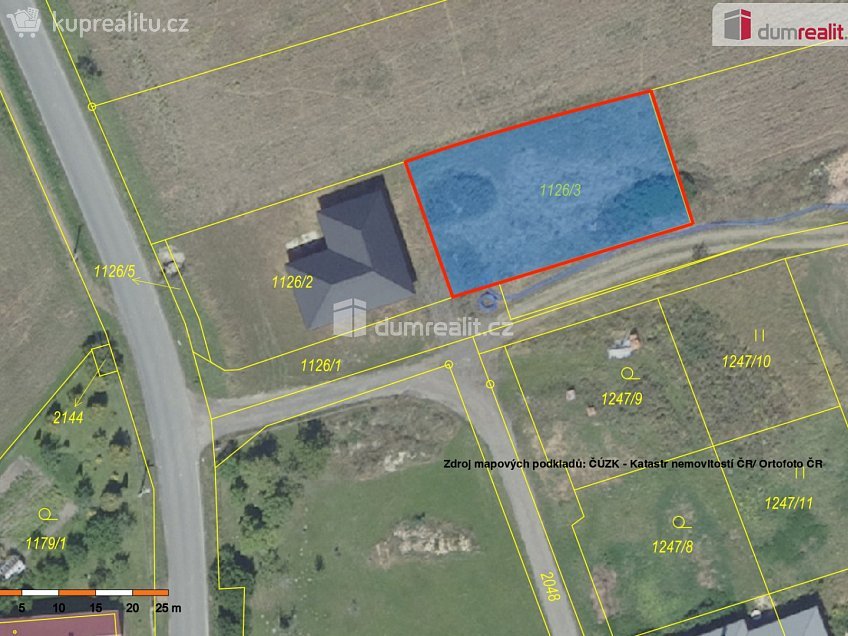 Prodej  stavebního pozemku 662 m^2 Bělušice, Bělušice 