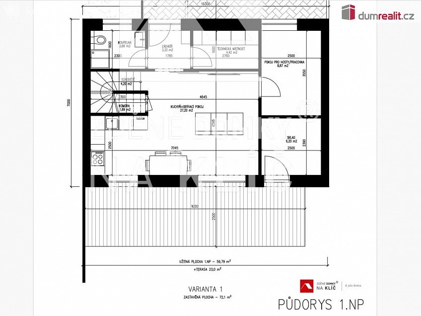 Prodej  projektu  rodinného domu 120 m^2 Hrabůvky, Zlín 