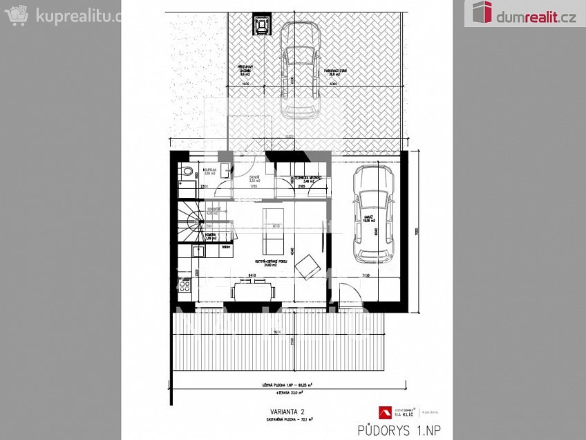Prodej  projektu  rodinného domu 120 m^2 Hrabůvky, Zlín 