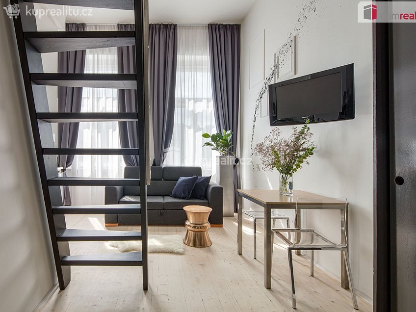 Pronájem bytu 1+kk 25 m^2 Plzeňská, Praha 5 