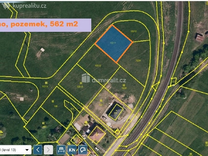 Prodej  stavebního pozemku 562 m^2 Luhačovice, Luhačovice 