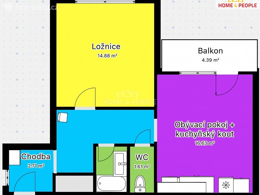 Pronájem bytu 2+kk 42 m^2 Urbinská, Český Krumlov 