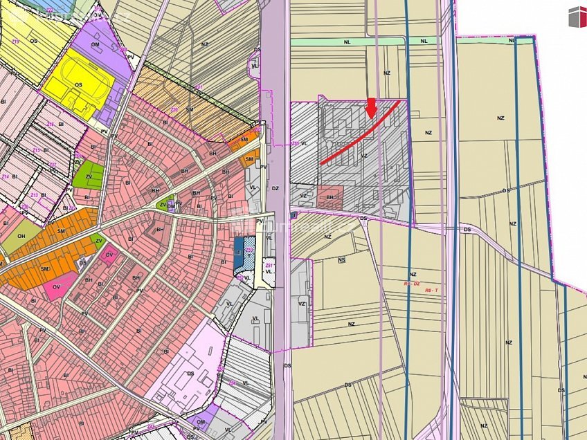 Prodej  stavebního pozemku 1255 m^2 Podivín, Podivín 