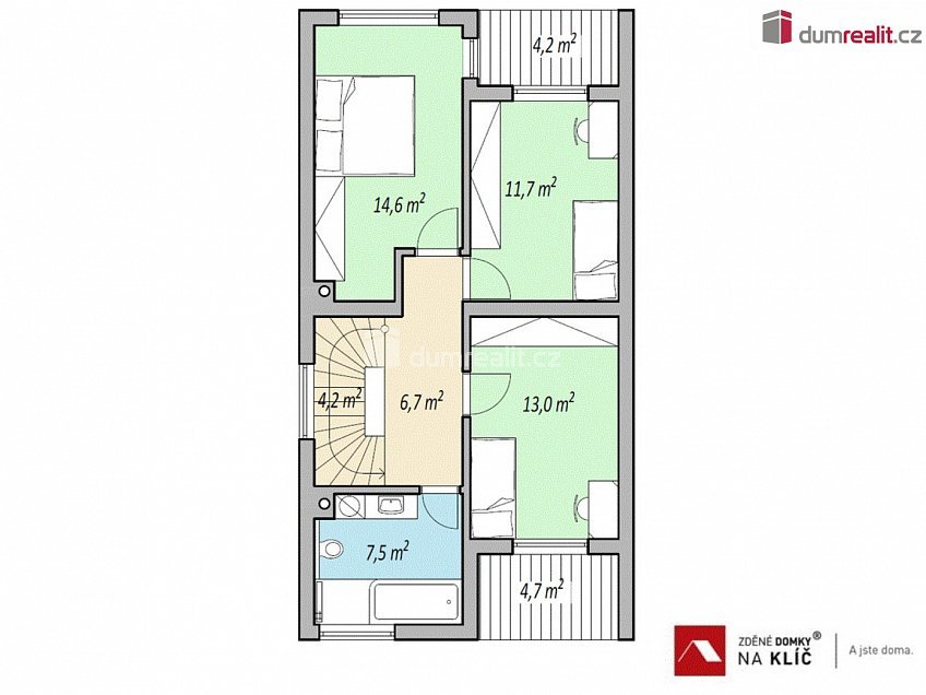 Prodej  domu na klíč 123 m^2 Losy, Uherský Brod 