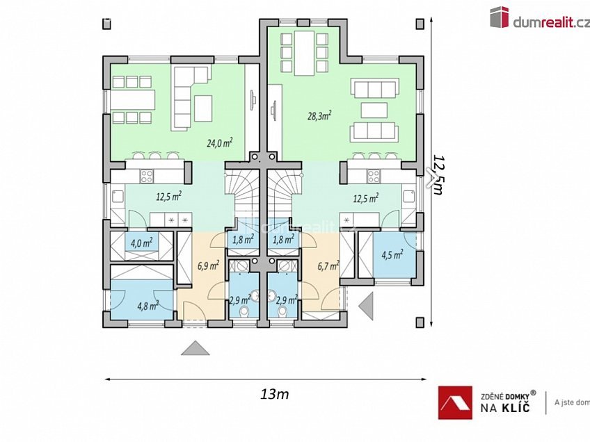 Prodej  domu na klíč 123 m^2 Losy, Uherský Brod 