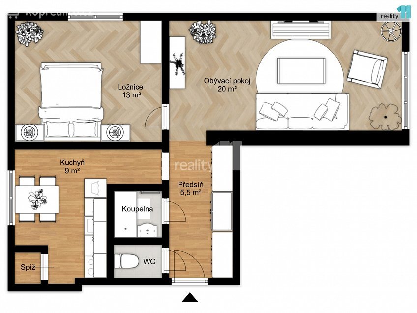 Prodej bytu 2+1 52 m^2 Jana Nerudy, Kynšperk nad Ohří 