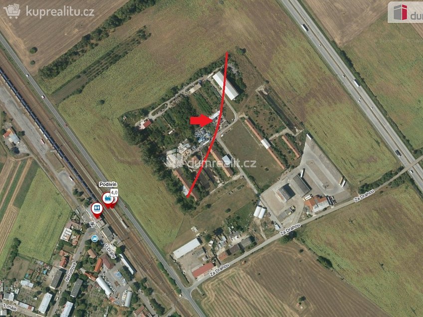 Prodej  stavebního pozemku 1255 m^2 Podivín, Podivín 