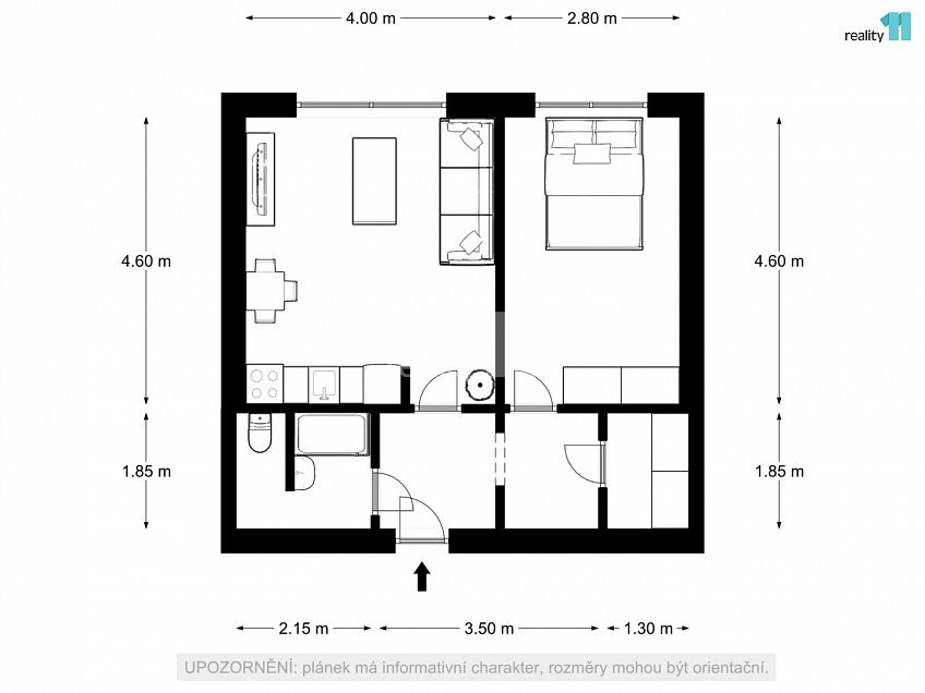 Prodej bytu 2+kk 44 m^2 Pasecká, Jablonec nad Nisou 