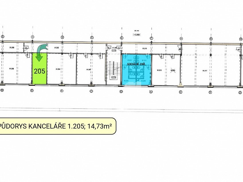 Pronájem  kanceláře 14 m^2 Podolí, Ledeč nad Sázavou 