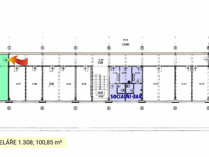 Pronájem  kanceláře 100 m^2 Podolí, Ledeč nad Sázavou 
